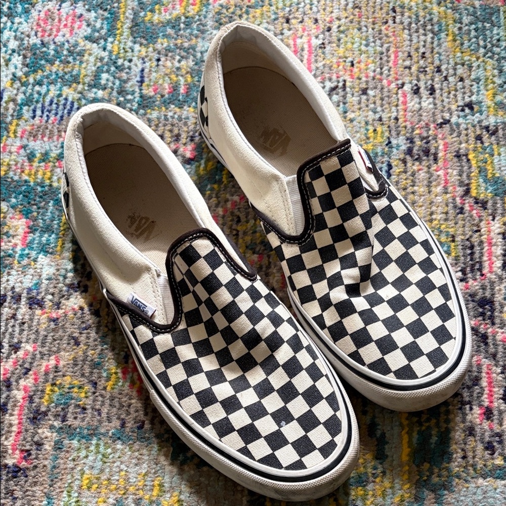 Vans Mens pro Checkered Slip-On Sneakers